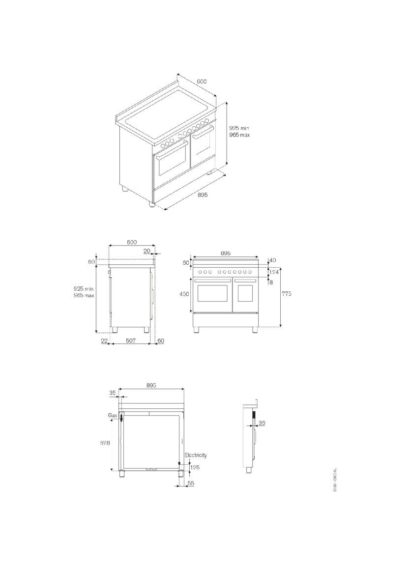 Bertazzoni PRO96L2EROT Professional Cucina da accosto 90 cm, 6 bruciatori in ottone, doppio forno elettrico multifunzione, rosso