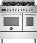 Bertazzoni PRO96L2EXT Professional Cucina da accosto 90 cm, 6 bruciatori in ottone, doppio forno elettrico multifunzione, inox