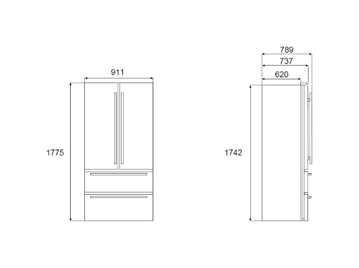 Bertazzoni REF904FFNXTC Professional Frigorifero con congelatore French Door Total No Frost, 636 L, Ice Maker automatico - inox