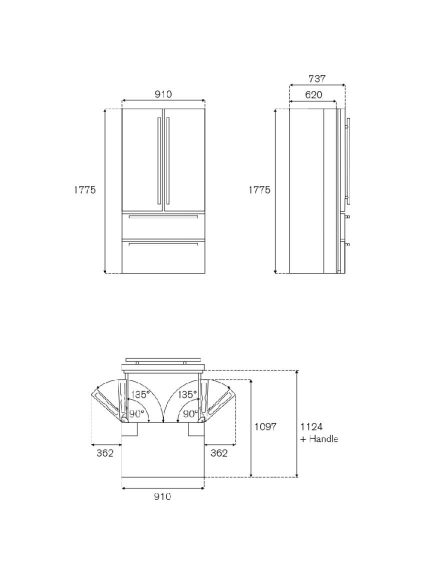 Bertazzoni REF904FFNXTC Professional Frigorifero con congelatore French Door Total No Frost, 636 L, Ice Maker automatico - inox