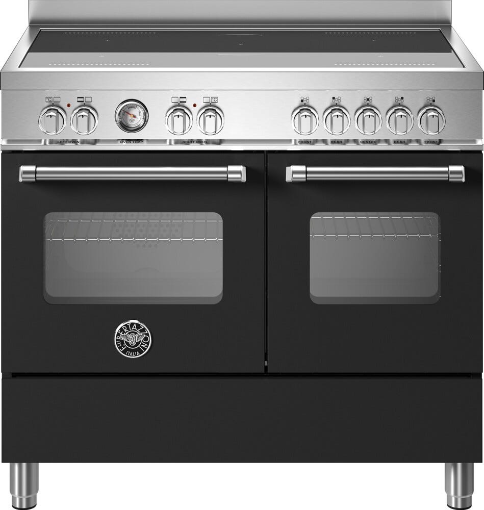 Bertazzoni MAS105I2ENET Master Cucina da accosto da 100 cm – Piano a induzione 5 zone, doppio forno elettrico, nero