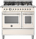 Bertazzoni HER96L2EAVT Heritage Cucina da accosto 90 cm, 6 fuochi a gas, doppio forno elettrico, avorio