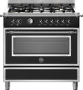 Bertazzoni HER96L1ENET Heritage Cucina da accosto 90 cm, 6 fuochi a gas, forno elettrico multifunzione, nero
