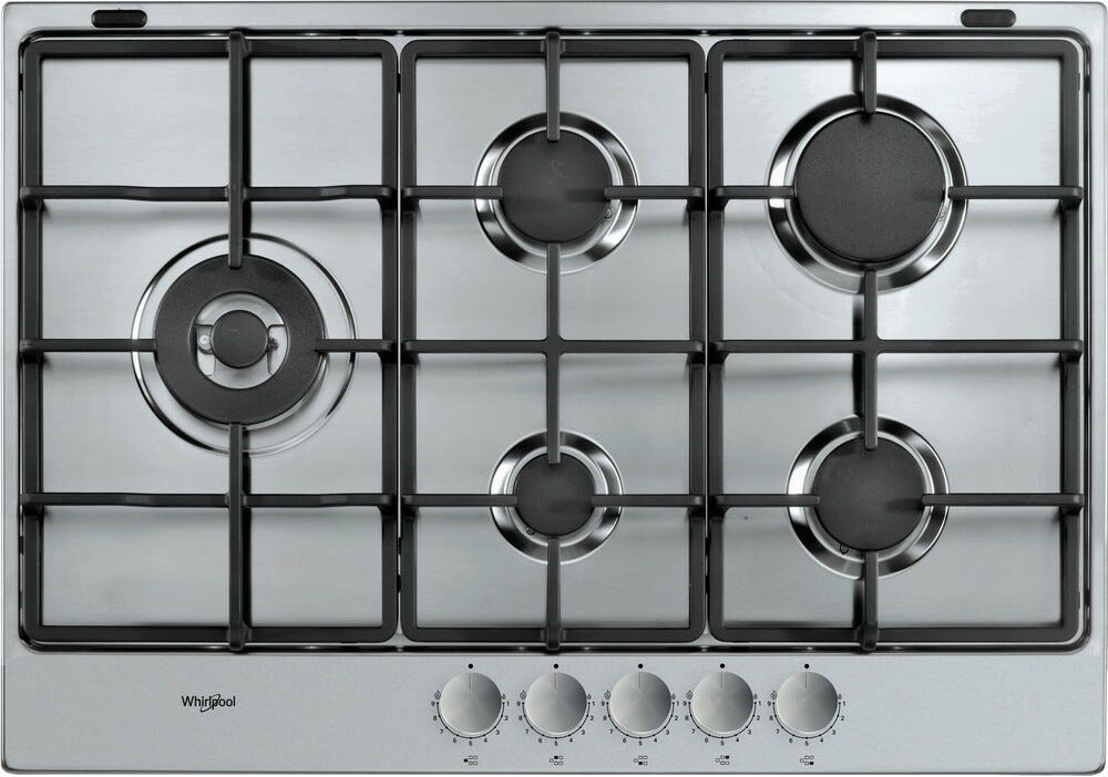 Whirlpool TGML761IX Piano a cottura a gas cm. 73 - inox