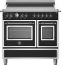 Bertazzoni HER95I2ENET Heritage Cucina da accosto 90 cm con piano a induzione 5 zone e doppio forno elettrico multifunzione, nero