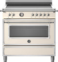 Bertazzoni HER95I1EAVT Heritage Cucina da accosto 90 cm con piano induzione 5 zone e forno elettrico multifunzione da 103 litri, avorio