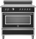 Bertazzoni HER95I1ENET Heritage Cucina da accosto 90 cm con piano induzione 5 zone e forno elettrico multifunzione da 103 litri, nero