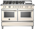 Bertazzoni HER126G2EAVT Heritage Cucina da accosto cm. 120 - 6 fuochi a gas + piastra + 2 forni elettrici - avorio