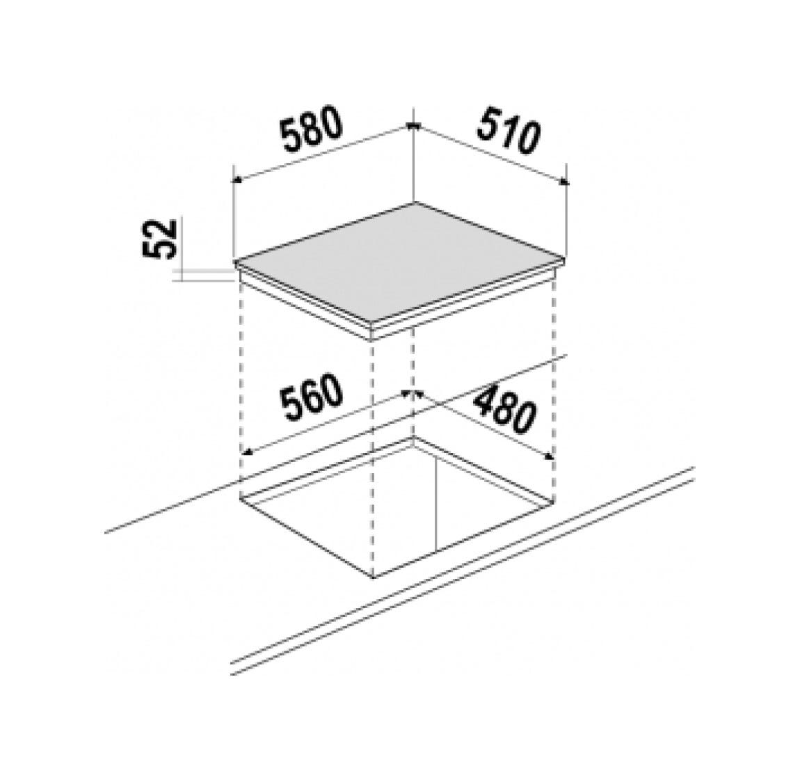 Schock PC60 Bridge Piano cottura induzione cm 60 - vetroceramica bianco opaco