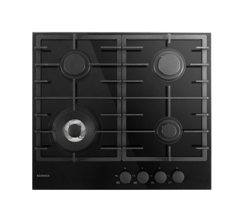 Schock Crystal PC60 1 T Piano cottura a gas cm 60 - vetro nero
