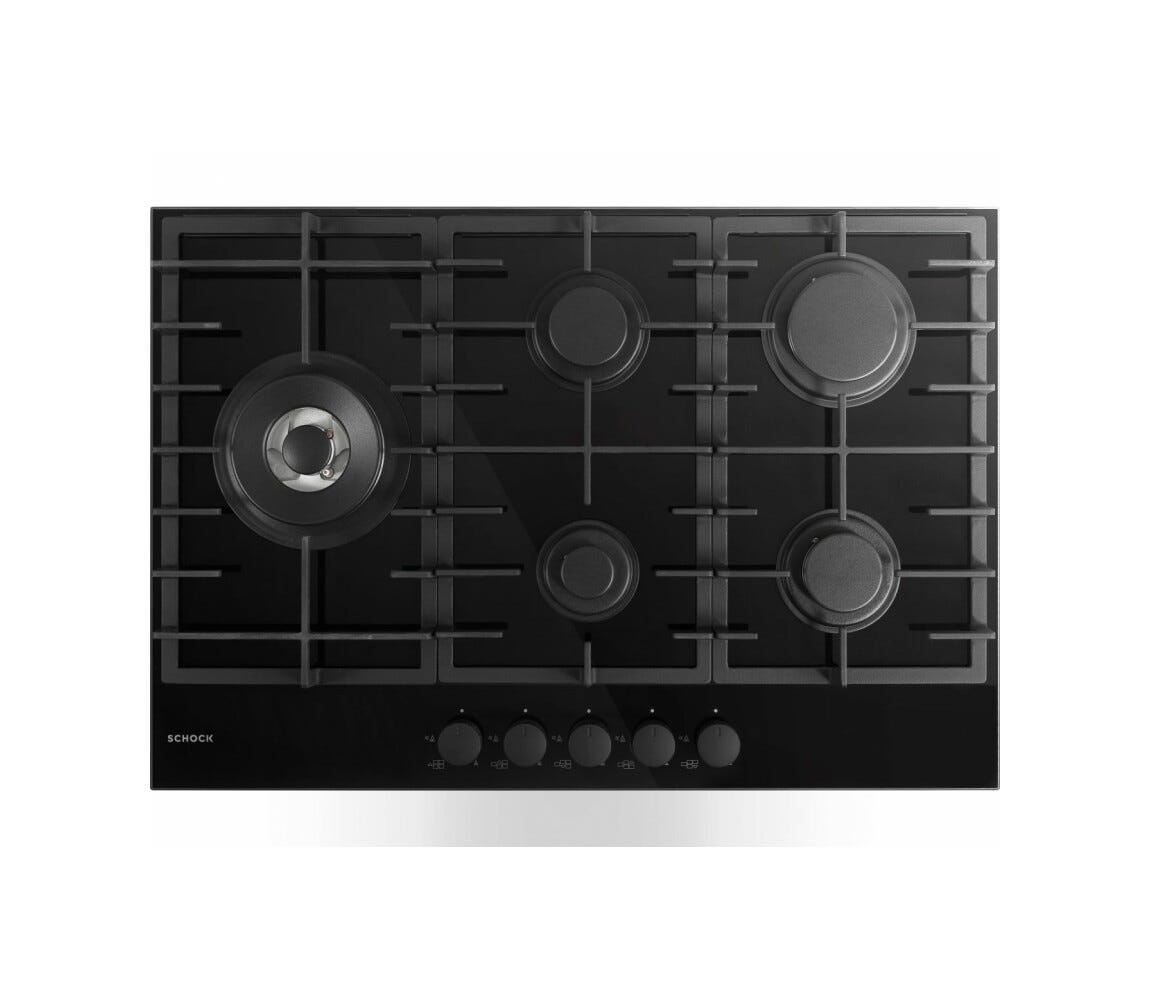 Schock Crystal PC75 Piano cottura a gas cm 75 - vetro nero