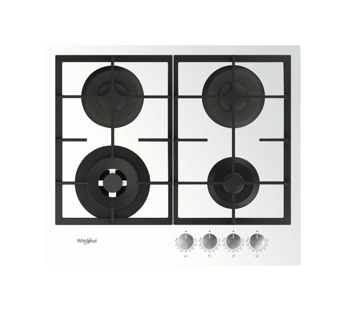 Whirlpool GOFL 629/WH Piano a cottura a gas cm. 59 - vetroceramica bianco