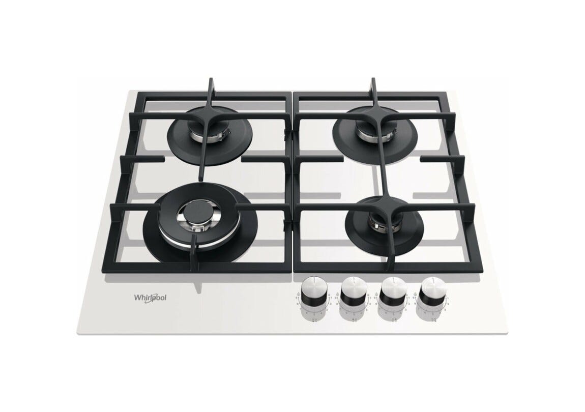 Whirlpool GOFL 629/WH Piano a cottura a gas cm. 59 - vetroceramica bianco