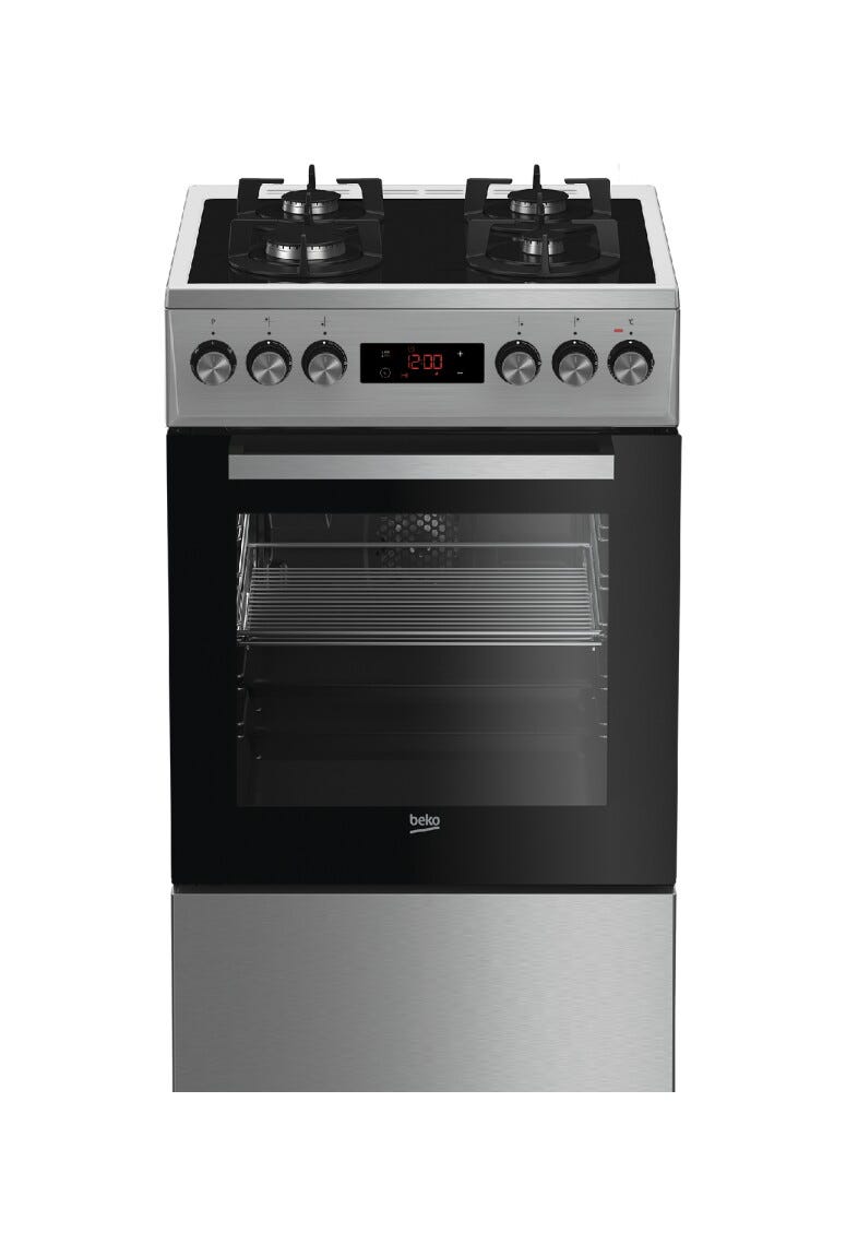 Beko FSMT55330DXDS Cucina da accosto cm 50 - 4 fuochi + 1 forno elettrico - inox