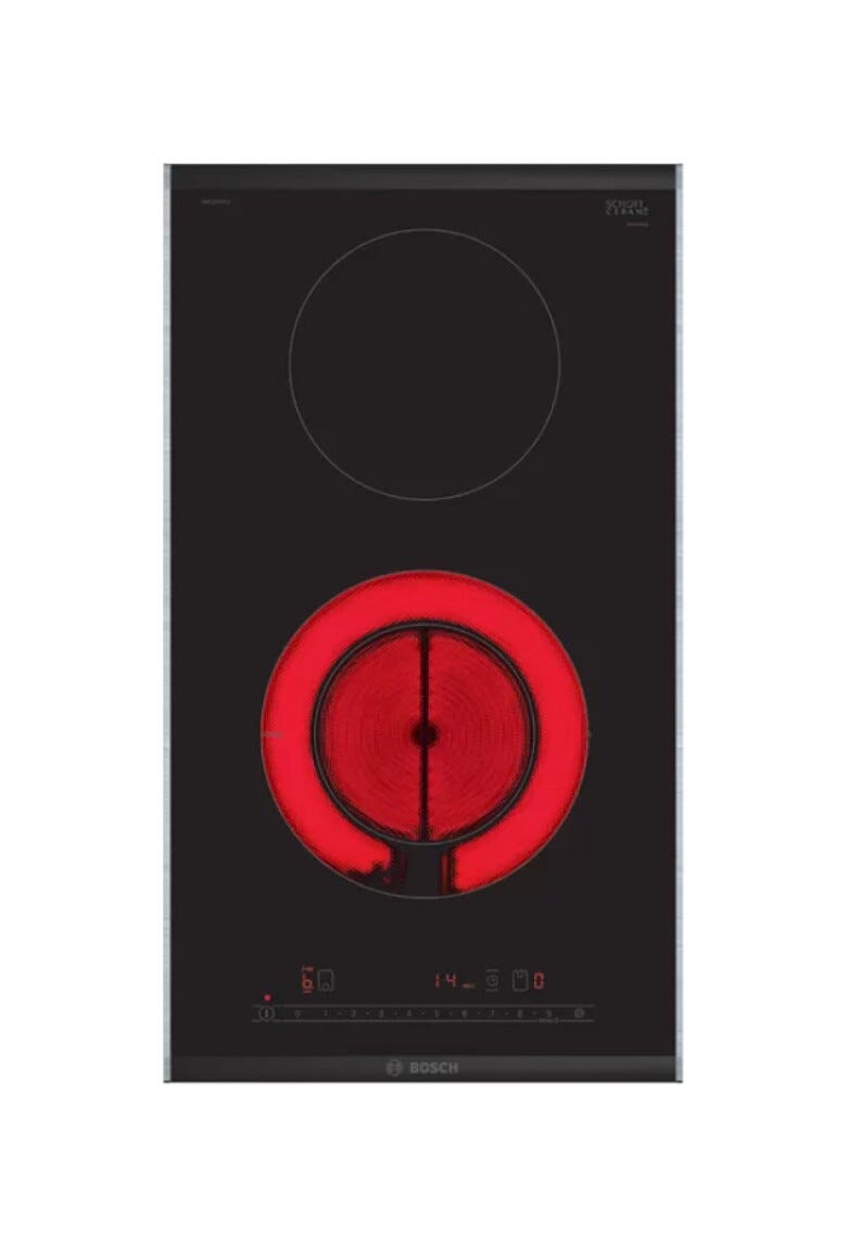 Bosch PKF375FP2E Serie | 6 Piano cottura elettrico cm. 30 - vetroceramica nero profilo inox