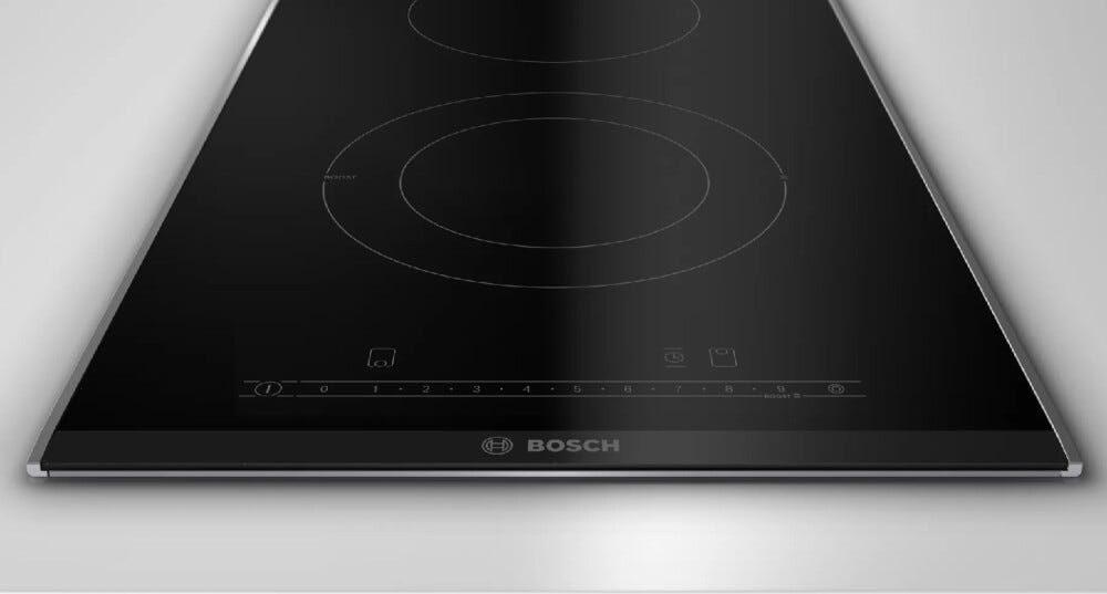 Bosch PKF375FP2E Serie | 6 Piano cottura elettrico cm. 30 - vetroceramica nero profilo inox