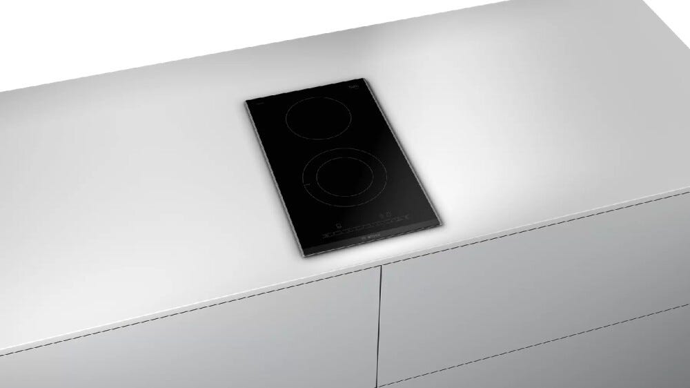 Bosch PKF375FP2E Serie | 6 Piano cottura elettrico cm. 30 - vetroceramica nero profilo inox