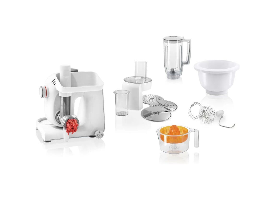 Bosch MUM58258 Mum5 Robot da cucina multifunzione - 3,9 lt - bianco/argento