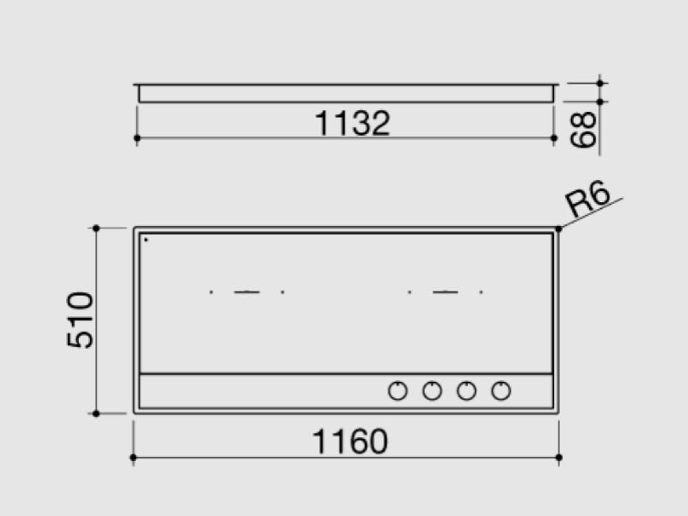 Barazza 1PLE12ID Lab Evolution Piano cottura a induzione cm. 116 - vetroceramica nero/acciaio inox satinato