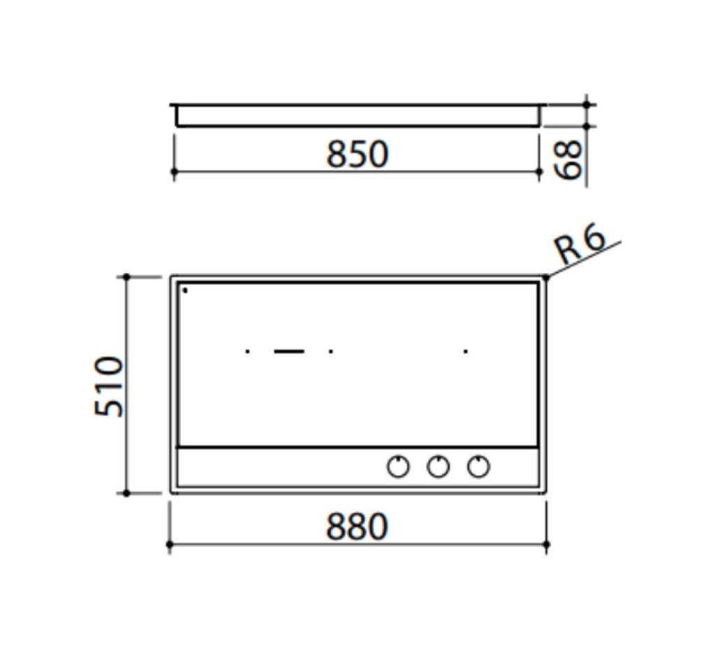 Barazza 1PLE9ID Lab Evolution Piano cottura a induzione cm. 90 - vetroceramica nero/acciaio inox satinato