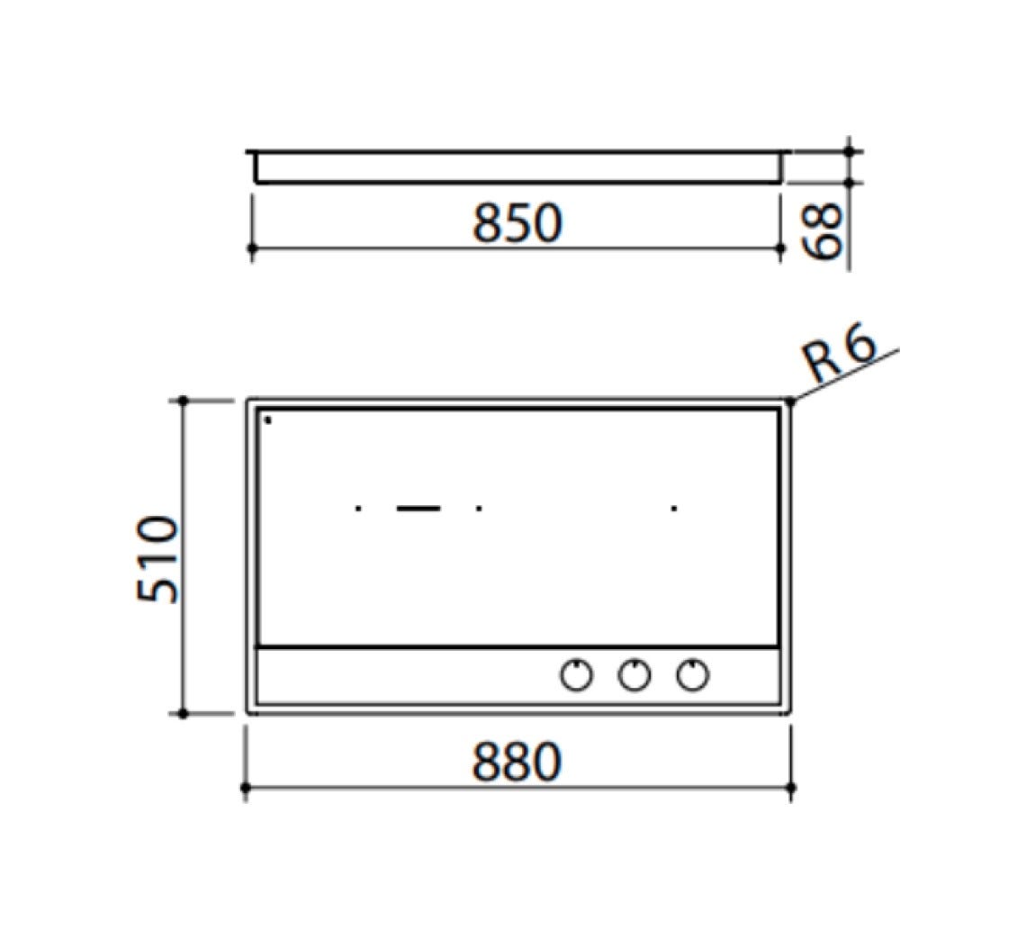 Barazza 1PLE9ID Lab Evolution Piano cottura a induzione cm. 90 - vetroceramica nero/acciaio inox satinato