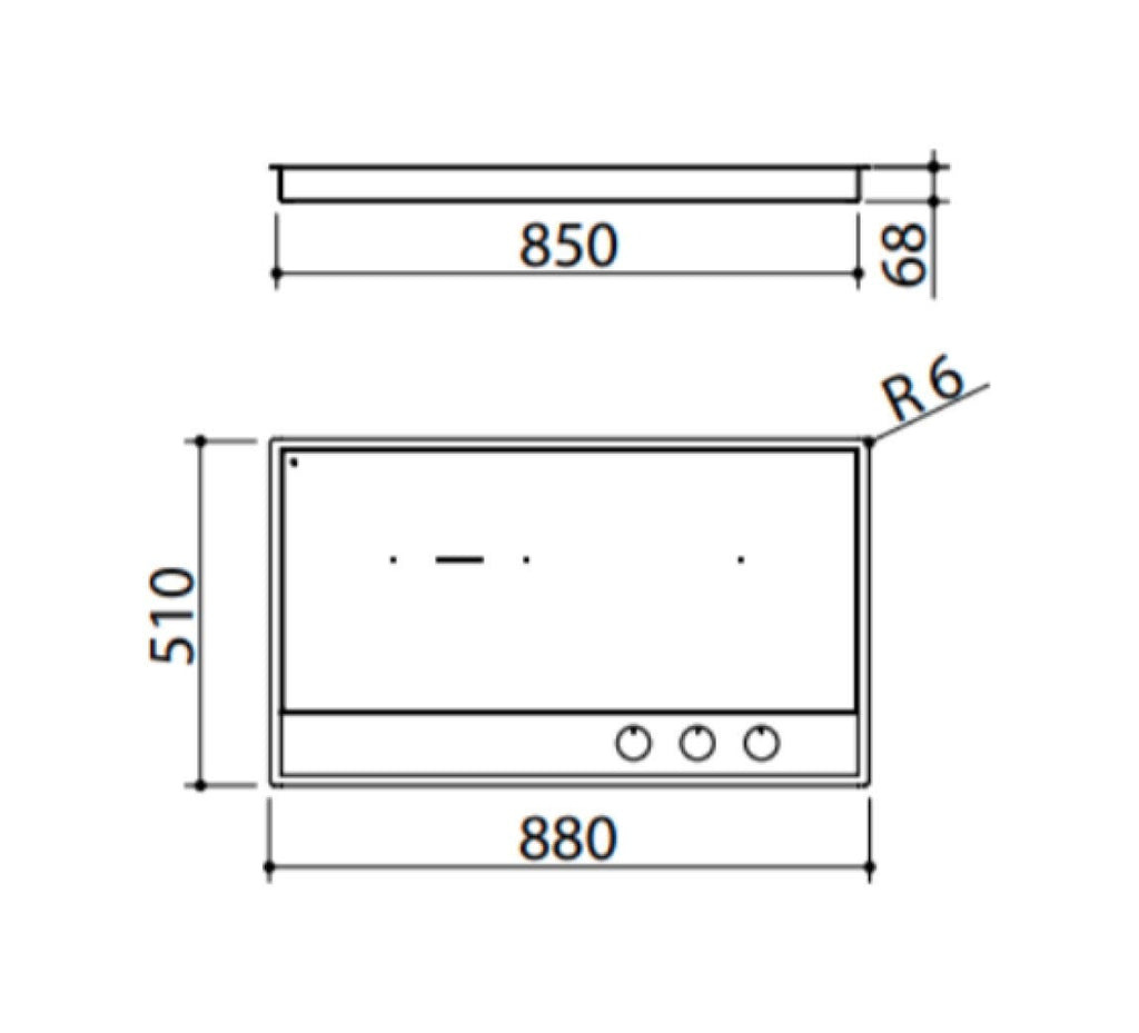 Barazza 1PIDC80N City Piano cottura a induzione cm. 80 - vetroceramica nero