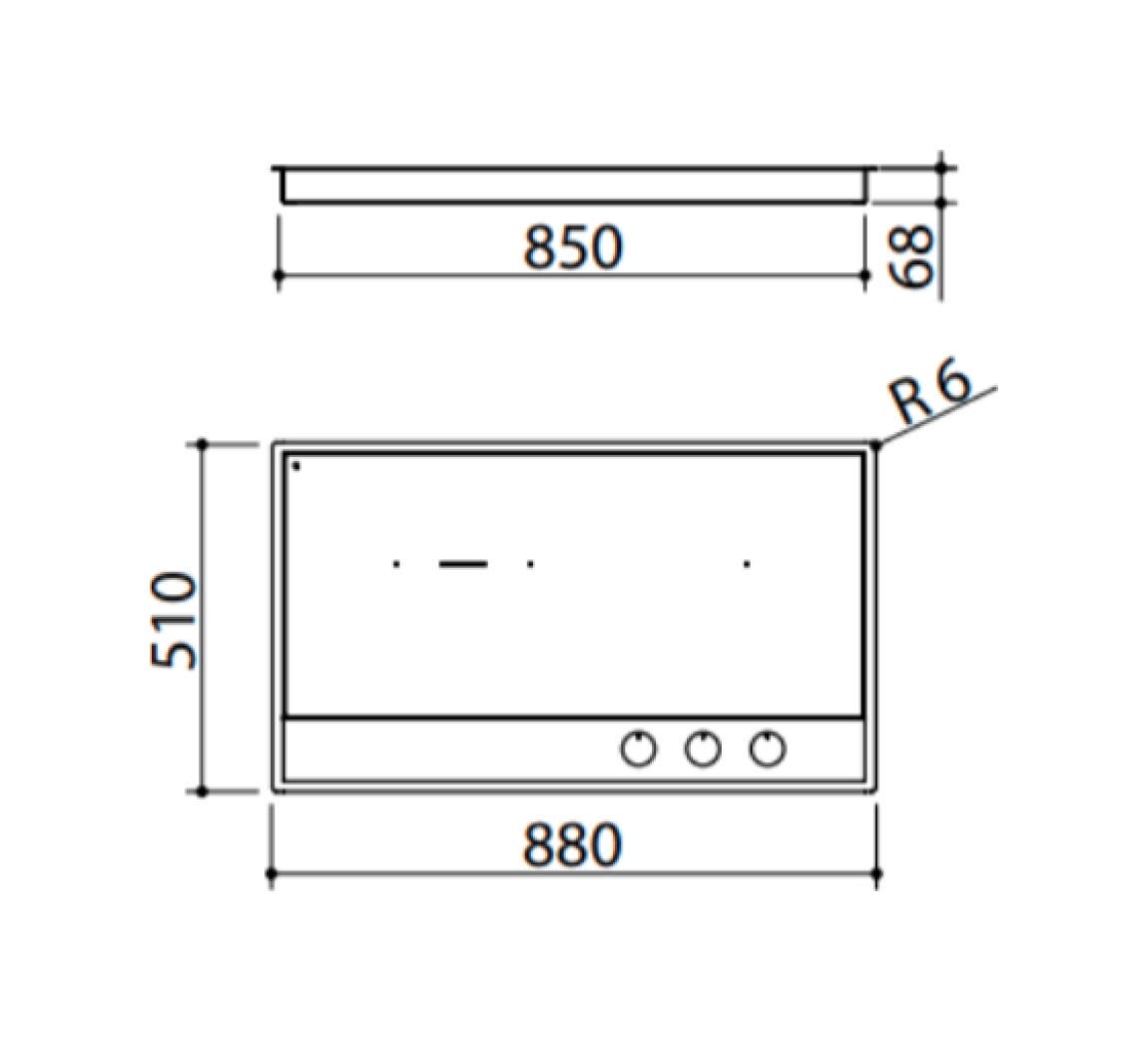Barazza 1PIDC80N City Piano cottura a induzione cm. 80 - vetroceramica nero