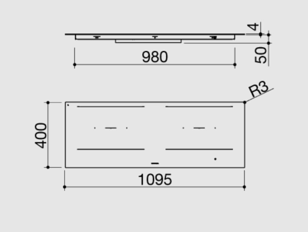 Barazza 1PIDC120N City Piano cottura a induzione cm. 110 - vetroceramica nero