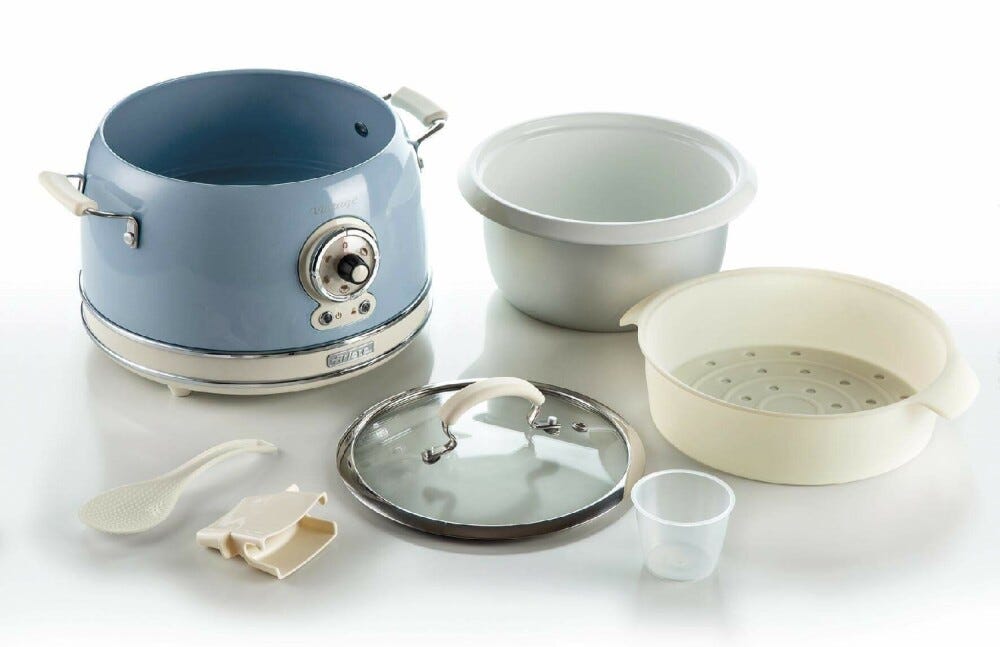 Ariete 2904 Vintage Cuociriso Elettrico e Slow Cooker - celeste