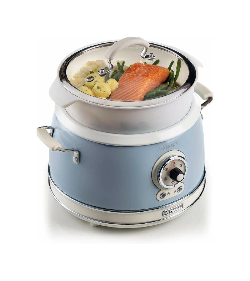 Ariete 2904 Vintage Cuociriso Elettrico e Slow Cooker - celeste