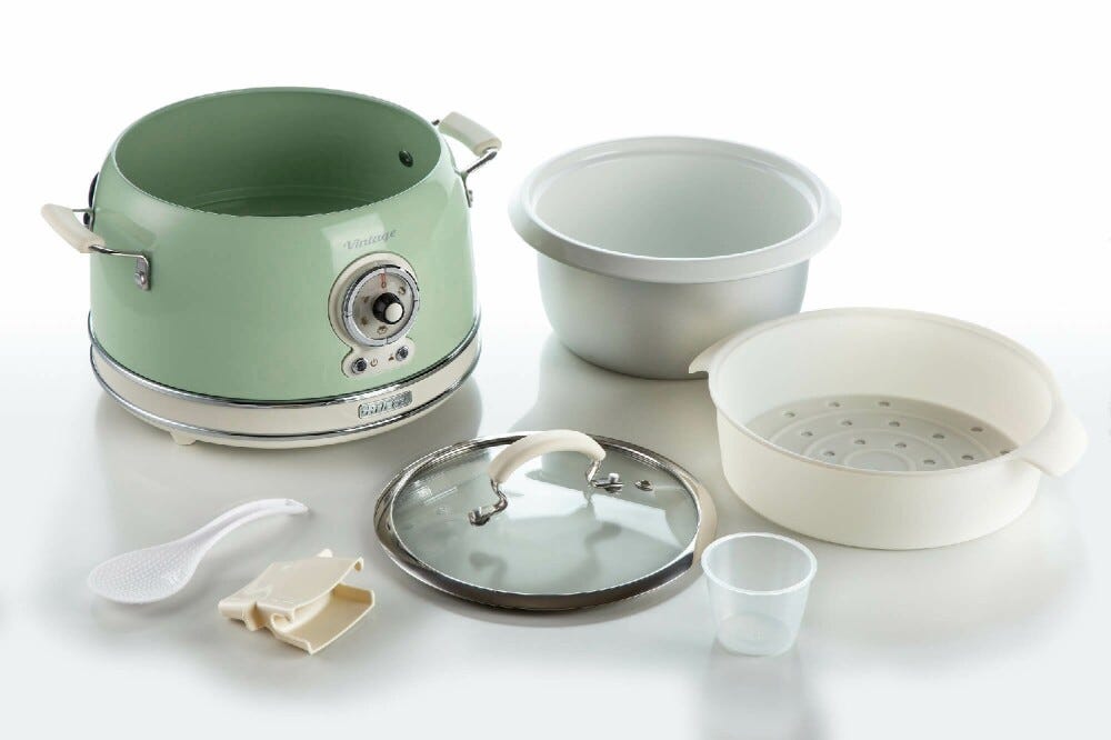 Ariete 00C290404AR0 Vintage Cuociriso Elettrico e Slow Cooker - verde