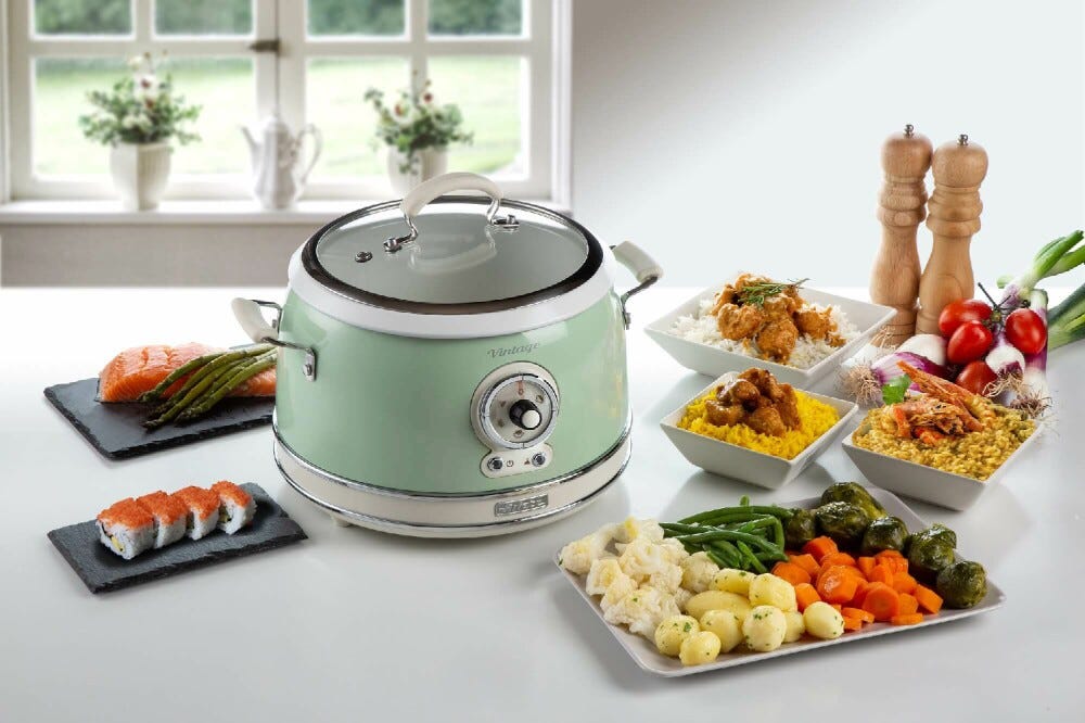 Ariete 00C290404AR0 Vintage Cuociriso Elettrico e Slow Cooker - verde