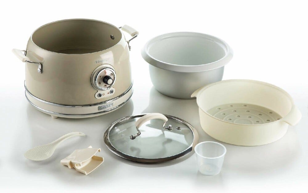 Ariete 2904 Vintage Cuociriso Elettrico e Slow Cooker - beige