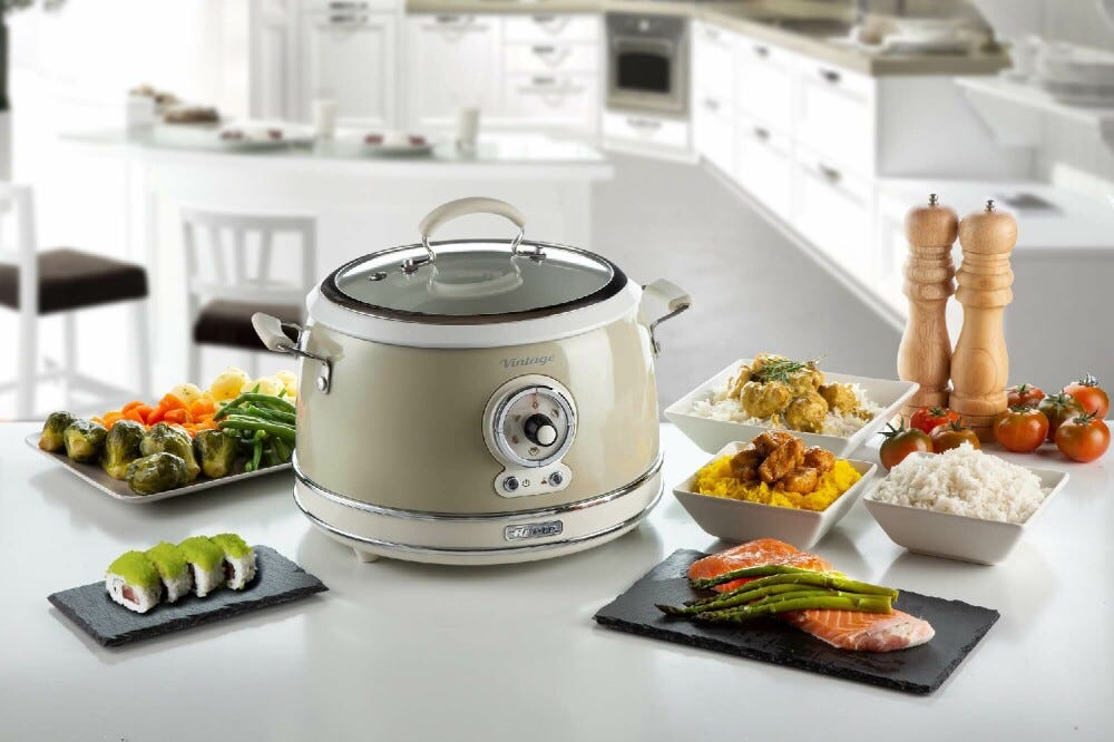 Ariete 2904 Vintage Cuociriso Elettrico e Slow Cooker - beige