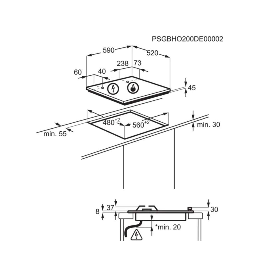 Electrolux CGS6436BX Piano cottura a gas cm. 60 - acciaio inox