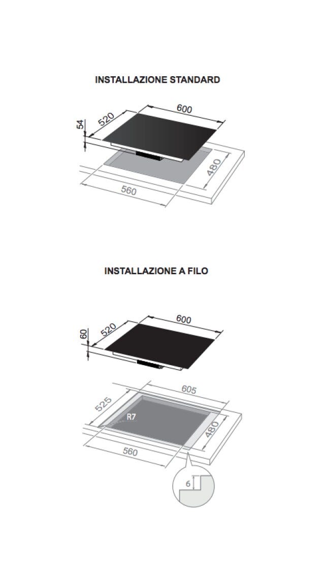 De Longhi PIN 62 Piano cottura ad induzione cm. 60 - vetroceramica nero