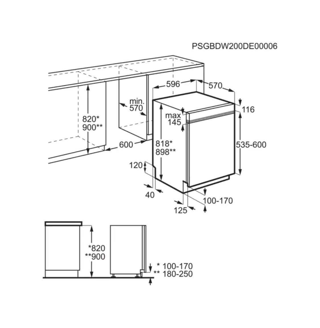 Electrolux EEA47201IK Serie 300 AirDry Lavastoviglie integrata parziale cm. 60 - 13 coperti - frontalino inox