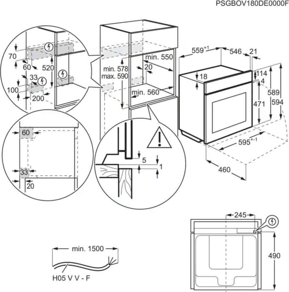 AEG BPK535060B Serie 6000 Forno elettrico pirolitico cm. 60 - nero