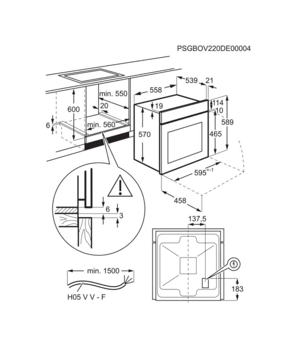 Electrolux EOF5C50BZ Surround Cook 600 Forno elettrico multifunzione cm. 60 - nero