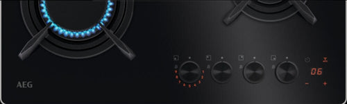 AEG HKB64453NB 8000 Piano cottura a gas FlameLight Serie 8000, 60 cm, 4 fuochi, vetroceramica nero