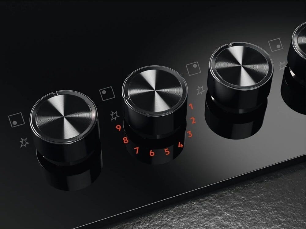 AEG HKB64453NB 8000 Piano cottura a gas FlameLight Serie 8000, 60 cm, 4 fuochi, vetroceramica nero