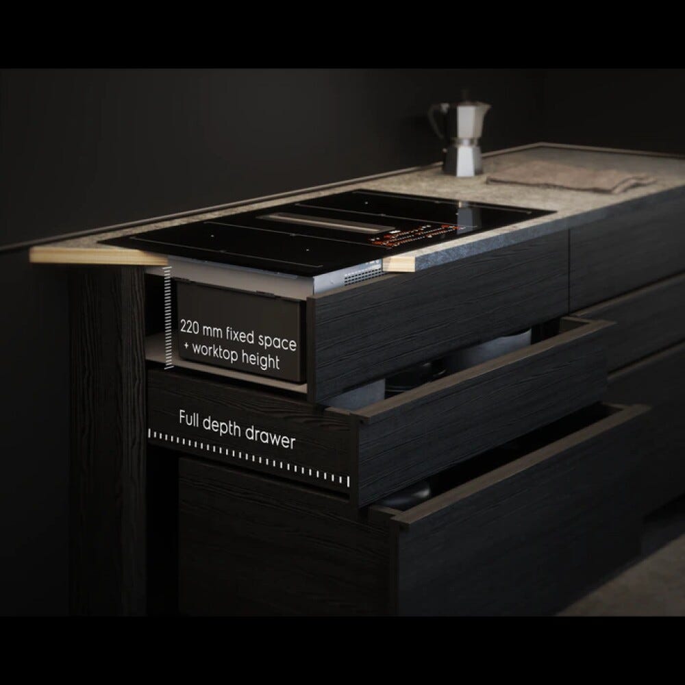 AEG CCE84779FB Piano cottura a induzione con cappa integrata - 83 cm - nero