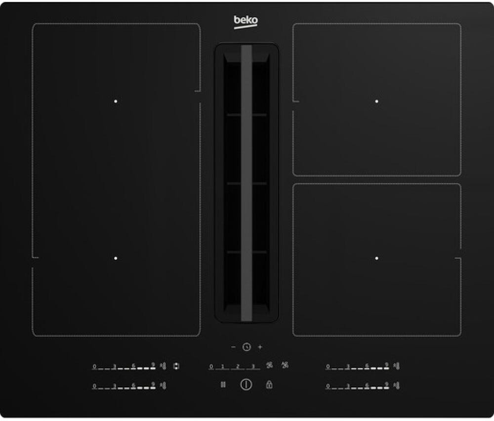 Beko HIXI64700UF Piano cottura a induzione con cappa integrata cm. 58 - nero