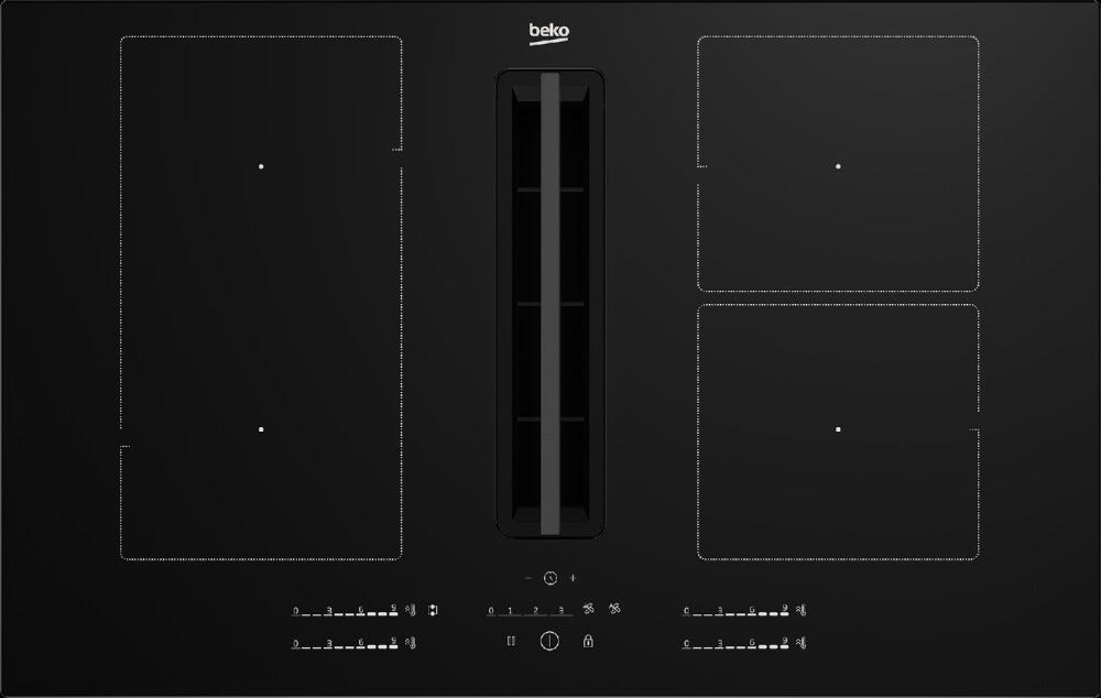 Beko HIXI84700U Piano cottura a induzione con cappa integrata cm. 82 - nero