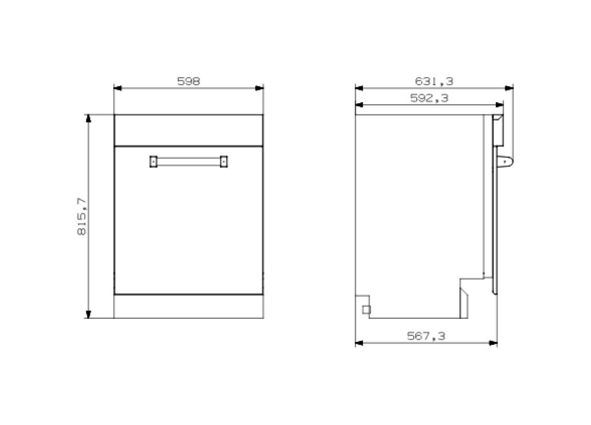 Steel Genesi GQLSFB-6 Genesi Lavastoviglie da incasso 60 cm, con frontale fisso in acciaio inox, 9 programmi, lavaggio intelligente, 15 coperti