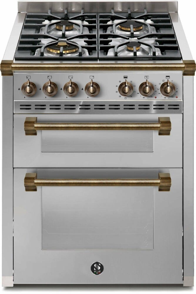 Steel ASCOT 70/2 AQ7SF ASCOT 70/2 Cucina da accosto 70 cm, forno combi-steam 70 lt, doppio forno, piano cottura a gas o induzione