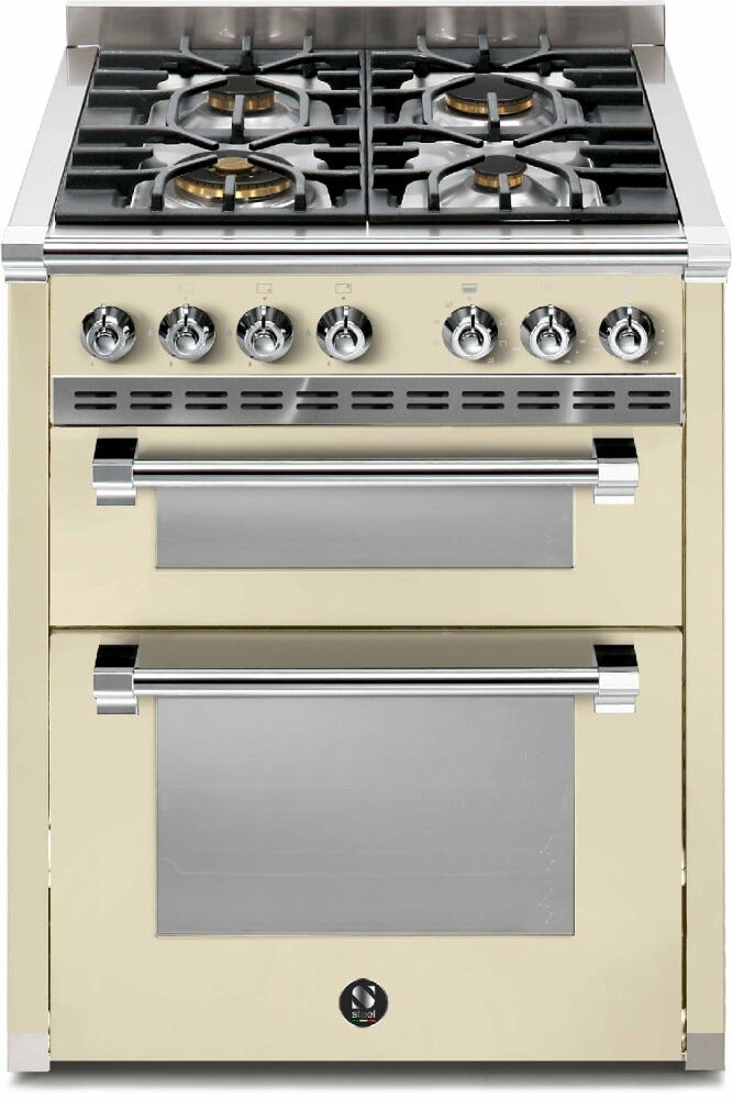 Steel ASCOT 70/2 AQ7SF ASCOT 70/2 Cucina da accosto 70 cm, forno combi-steam 70 lt, doppio forno, piano cottura a gas o induzione