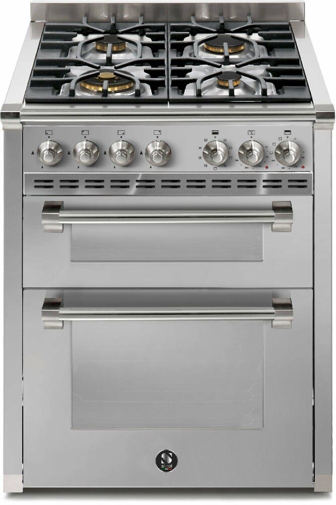 Steel ASCOT 70/2 AQ7SF ASCOT 70/2 Cucina da accosto 70 cm, forno combi-steam 70 lt, doppio forno, piano cottura a gas o induzione