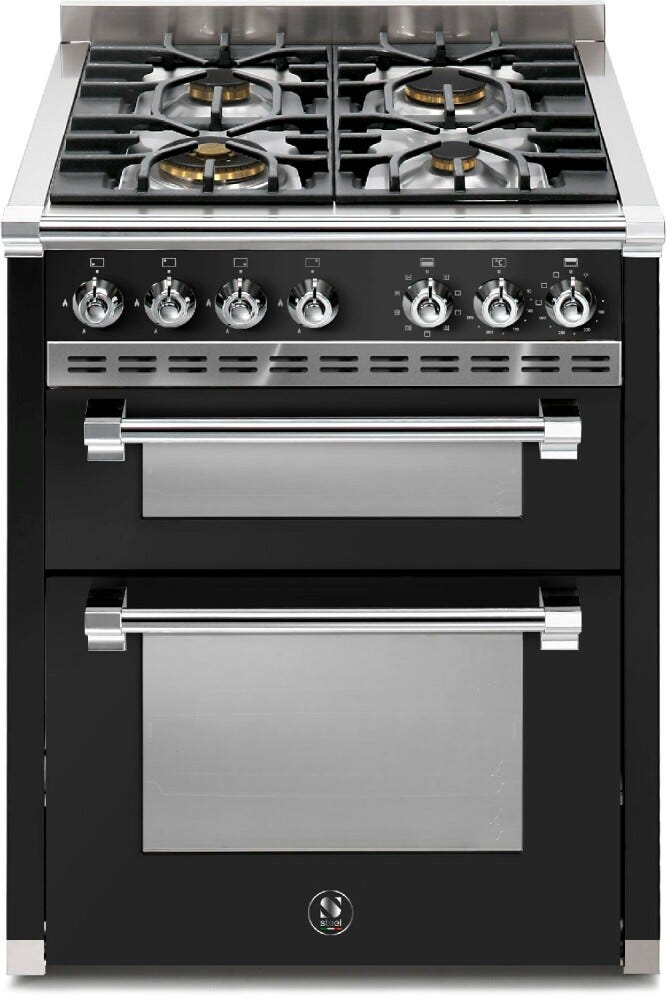Steel ASCOT 70/2 AQ7SF ASCOT 70/2 Cucina da accosto 70 cm, forno combi-steam 70 lt, doppio forno, piano cottura a gas o induzione