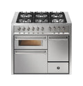 Steel Enfasi 100/3 EQ10FFF Enfasi Cucina da accosto 100 cm, 3 forni elettrici, piano a gas o induzione, acciaio inox AISI 441